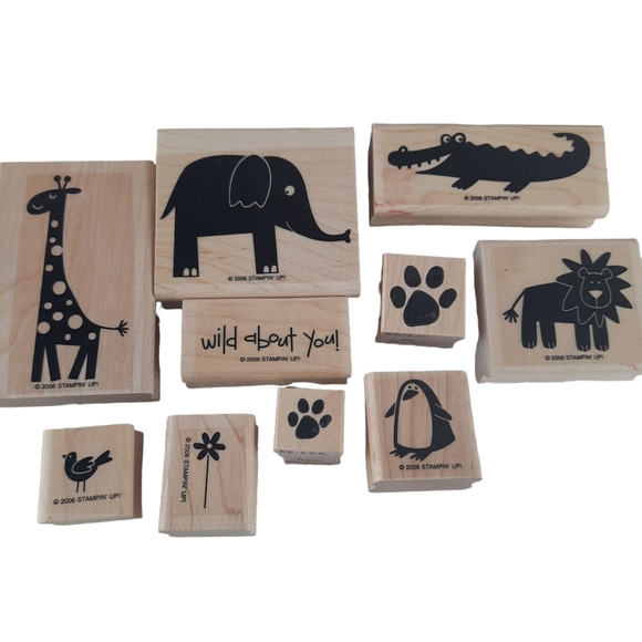 Stampin 'Up 2006 Retired set Wild About You 9 piece wood mounted stamps - Picture 3 of 3